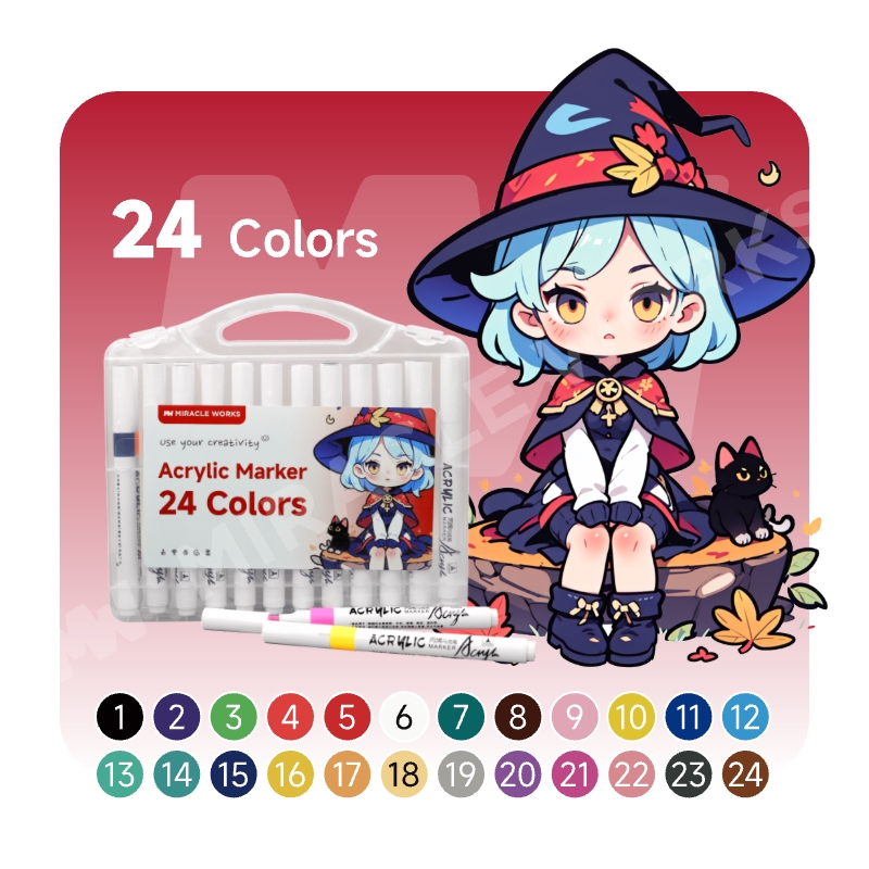 MW 12/24/36/48/60/80/120 Colors Acrylic Paint Marker Colorful Set Of Painting And Drawing Acrylic Marker