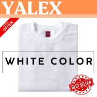 Yalex Plain T-Shirts in WHITE Cotton with Red Label and Ziplock for Kids and Adults BY LOVESHOP