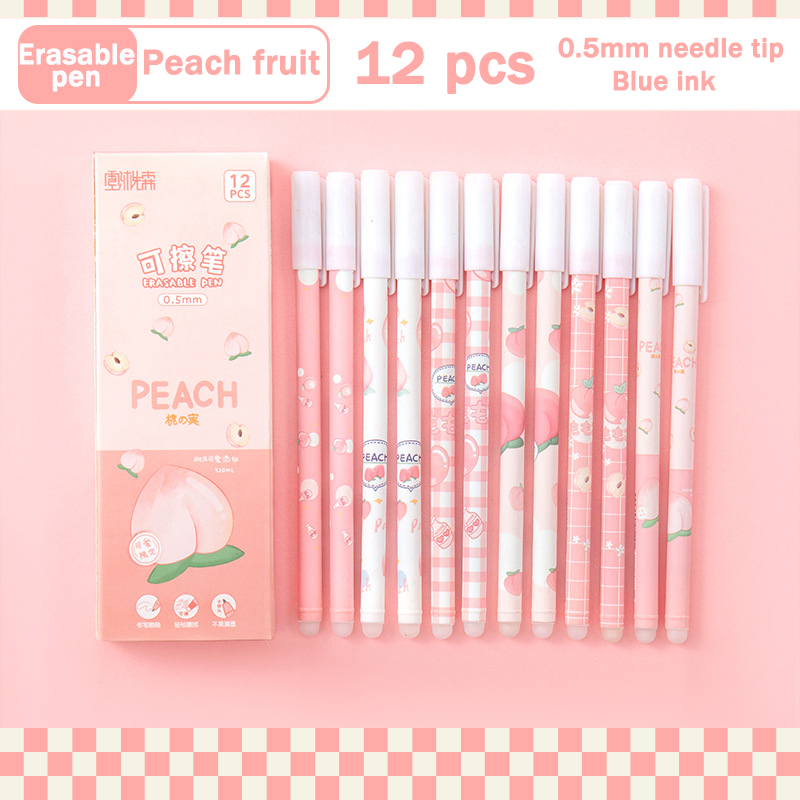 12Pcs/set Erasable Gel Pen Full Needle Tube 0.5m Exquisite Cartoon Student Magic Eraser