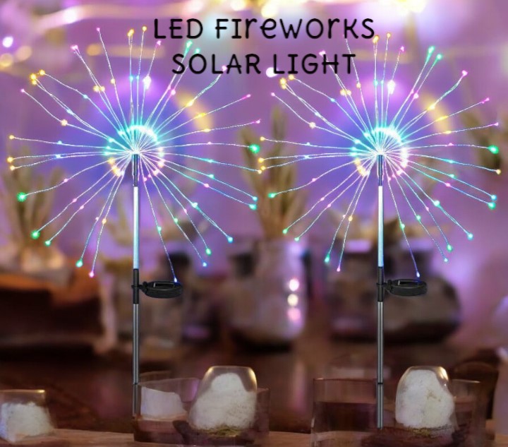 Solar Garden Lights Outdoor Waterproof LED Firework Lamps for Fowerbed Garden Home Tree Flower Christmas