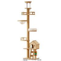 DUDU Pet Cat Tree Multi-Level Cat Tower with Spacious Kitten-ear Perch Scratching Posts Climbing Ladder Durable Pet House Furniture for Indoor Kittens