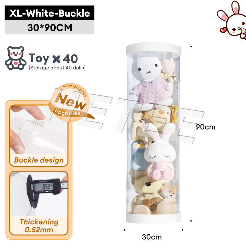 SALVO 90/120/150CM Stuffed Toy Organizer Doll Storage Transparent Tube Children Plush Toy Box Stuffed Toy Storage