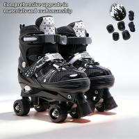 Yowxii Childrens Skates Roller With Double Row 4 Wheel Roller Skate Shoe Beginner Kasut Outdoor Roda