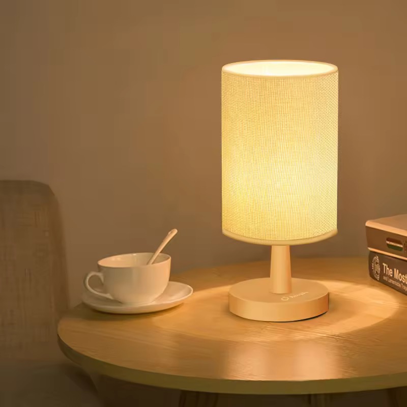 Lamps hade Lamp shades Fabric Art Wood Study Table Lamp LED Night Light and a Gorgeous Lampshade Great for Bedroom Decor#TD001