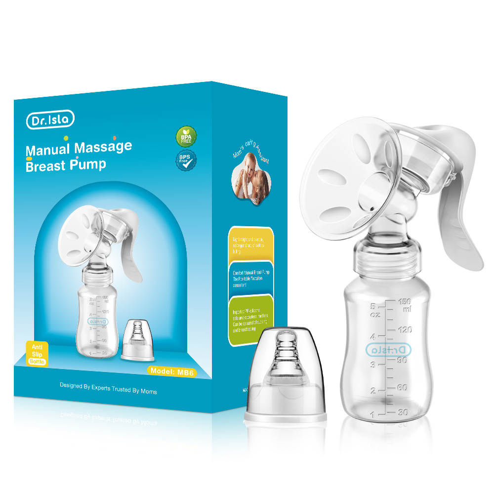 Dr.Isla Manual Breast Pump Breastmilk Bottle Set 150ML BPA Free Silicone PPSU for New Moms Beginner MB6