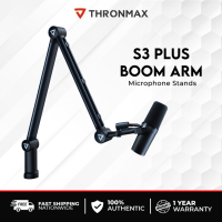 THRONMAX S3 PLUS Boom Arm Microphone Stand Adjustable 360° Rotatable Microphone Arm Mic Arm Desk Table Stand - Foldable Scissor Arm and Built-in Cable Management For Recording Gaming Podcasting