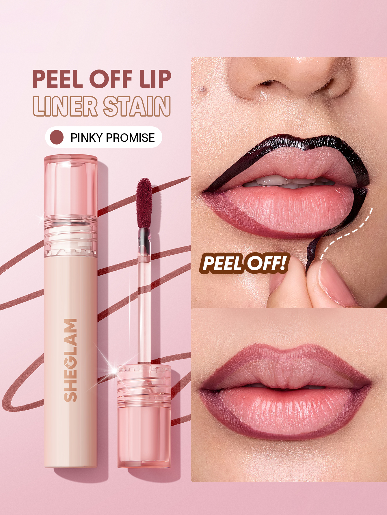 SHEGLAM Fall In Line Peel Off Lip Liner Stain Lip Tattoos Lipstick