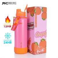 Mr Ric Sweet Fruit Harvest w/ Paracord Hydration Flask Stainless Steel Tumbler Insulated Water Bottle Cup Thermal Flask Spout Lid Leak Proof Drinking Container BPA Free