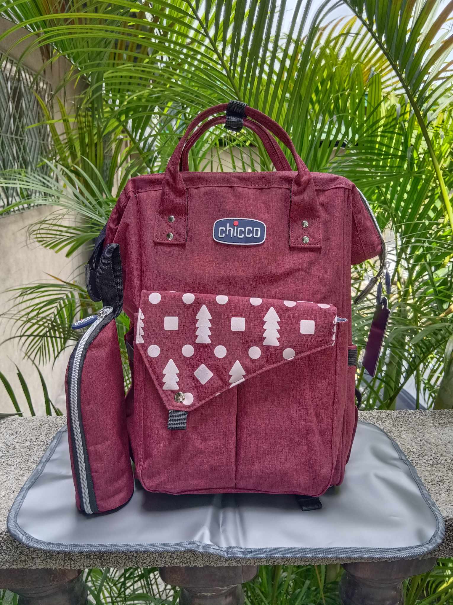 3 in 1 Diaper Bag with Changing Station with usb port Backpack Large Baby Travel Changing Diaper Bag