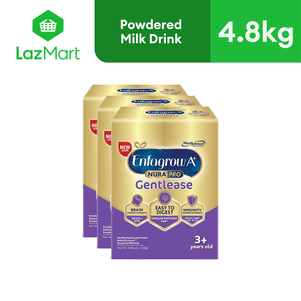 Enfagrow A+ Nurapro Gentlease 3+ 4.8kg (1.6kg x 3) Powdered Milk Drink for Kids Above 3 Years Old