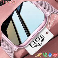 LIGE Women Smart Watch Bluetooth Call Connected Phone Music Fitness Sports Bracelet Sleep Monitor 1.83inch Lady Smartwatch + Box