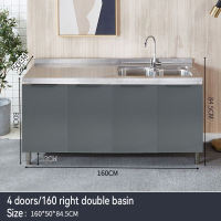 DOKIO Stainless Steel Kitchen Cabinet Sink Cabinet Drawers Gas Stove Cabinet Combined Storage Cardkine Cabinet Organizers Kitchen Set