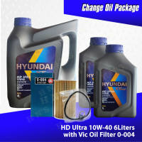 Hyundai XTeer HD Ultra 10W-40 API CK-4 Synthetic Change Oil Bundle for  Hyundai Accent CRDi / Kia Carens ( 2011 - up ) / Kia Soul ( 2011 - up ) ( 6 Liters + Vic O-004 )