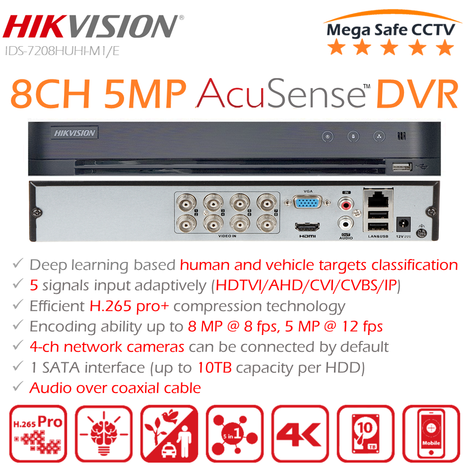 hikvision 8 channel 5mp dvr