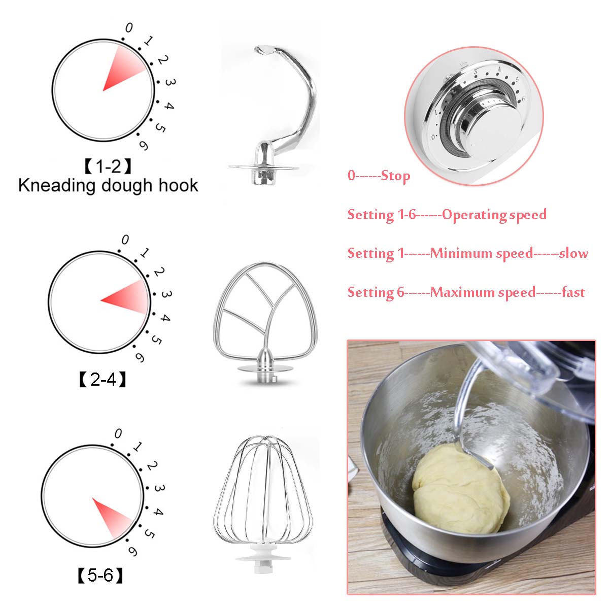 5L Electric Stand Mixer for baking (1000W) Multifunction dough mixer machine electric mixer for