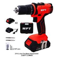 BUILDMATE MPT 21V Li-Ion Cordless Impact Drill 2 BATT 2.0MAH /Bare Tools Only  for drilling and driving screws bolts CL