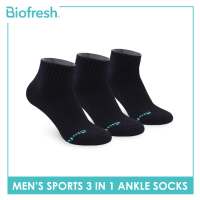 Biofresh Mens Antimicrobial Cotton Thick Sports Ankle Socks 3 pairs in a pack RMSKG18
