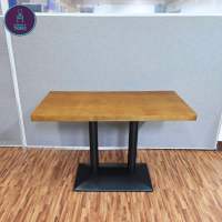 Rectangular Dining Table Wood Veneer 120 x 60 cm 4 Seater Wood Finish Restaurant Coffee Shop Cafe