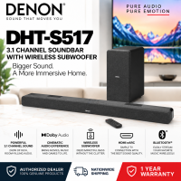 Denon DHT-S517 Dolby Atmos Soundbar Wireless Subwoofer Bluetooth Home Theater System DHTS517