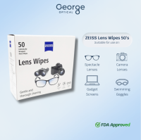 ZEISS Lens Cleaning Wipes / Eyeglasses and Screen cleaner / Box of 50 individual pre-moistened packets of lens cloth