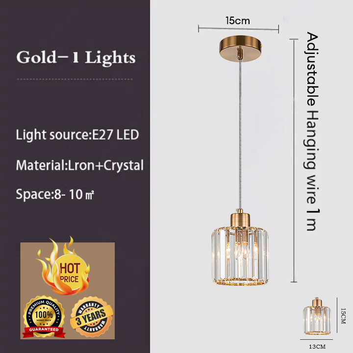 Pendant Light Crystal Creative Chandelier Modern Styie Ceiing Drop Light Nordic Industrial Hang Light For Lving Roomn Bedroom Loft Coffee Shop Decoration Lighting