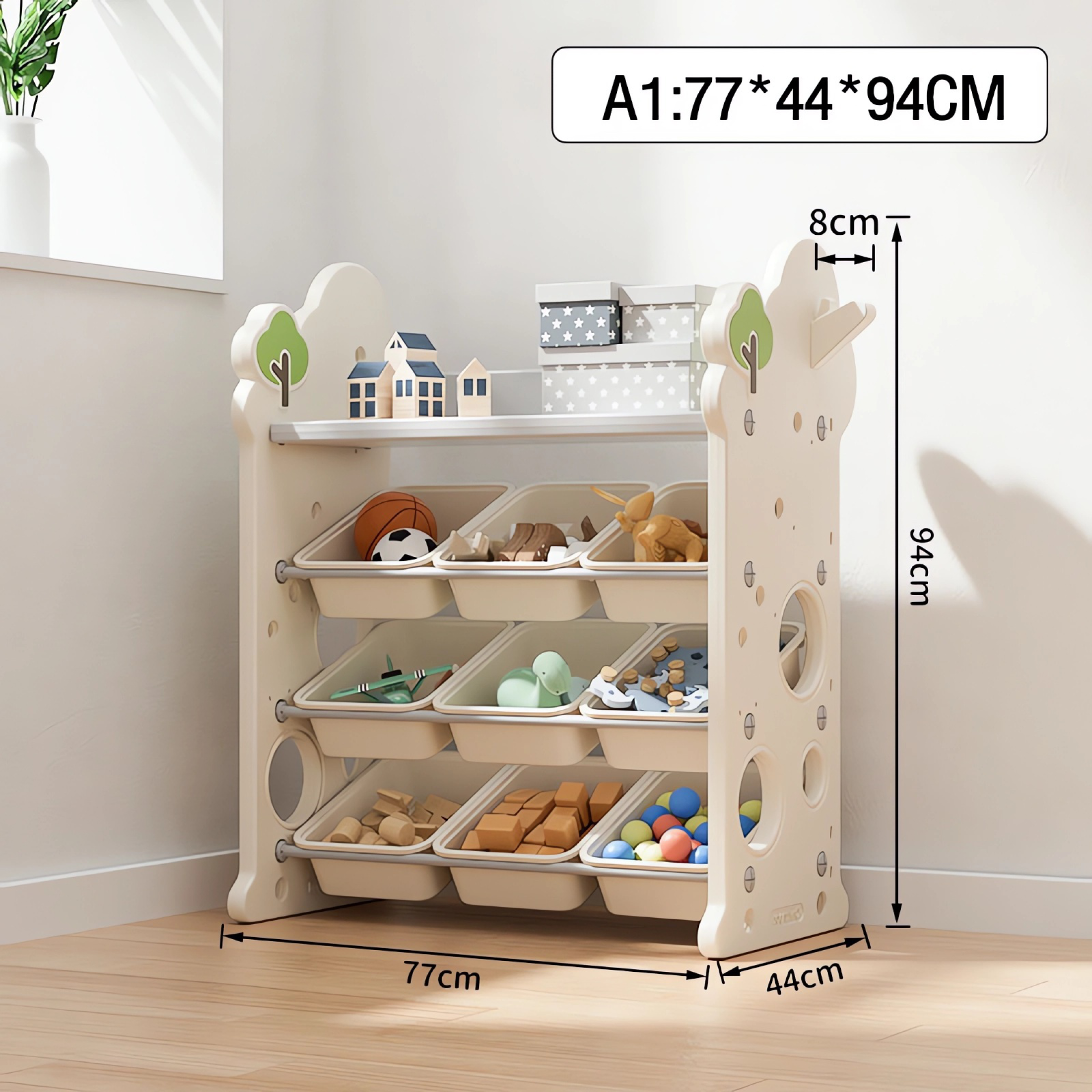 Tree House Toy Storage Organizer For Kids Bookshelf For Baby Baby Toys & Books Durable & Safe Playroom Decor