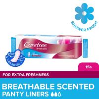 Carefree Breathable Panty Liners Flats 15s - Feminine Care Odor Control Absorb Discharge