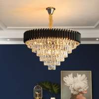 North crystal chandelier living room high ceiling lamp bedroom light restaurant decorative lamp