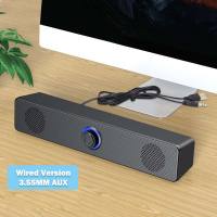 MKEPS Wooden Bluetooth Wireless Sound Bar With 3.5MM Aux And Usb Wired Speaker For Desktop/Tv/Laptop