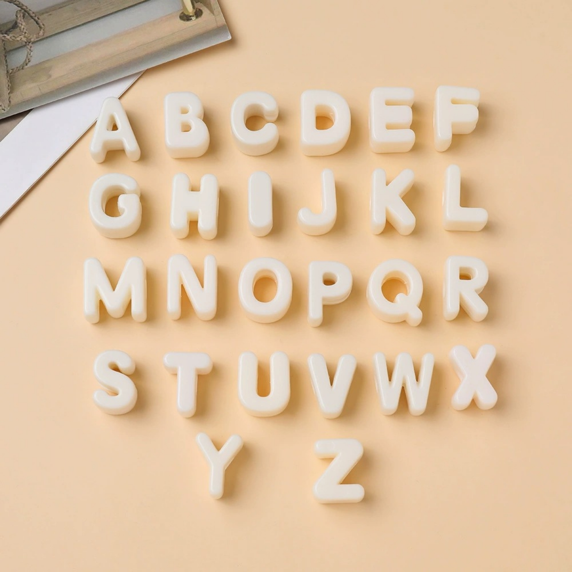 DIY Blingz 1pc Solid Chunky A-Z Letter Beads Acrylic Beads for DIY Handmade Bracelet Necklace Keychain Phone Charm Jewelry Making and other DIY Art Crafts Project Accessories