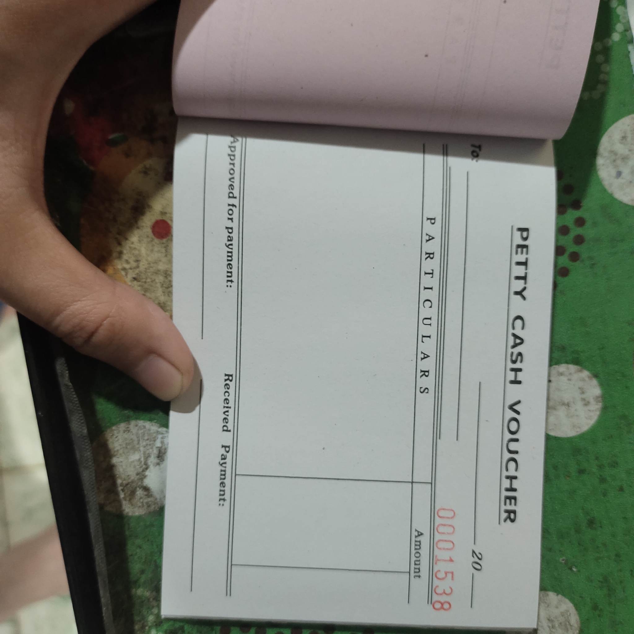 Petty Cash Voucher RECEIPTS