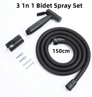 Black Bidet Spray Set with Holder Hose & Handheld Water Spray Bathroom Fixtures