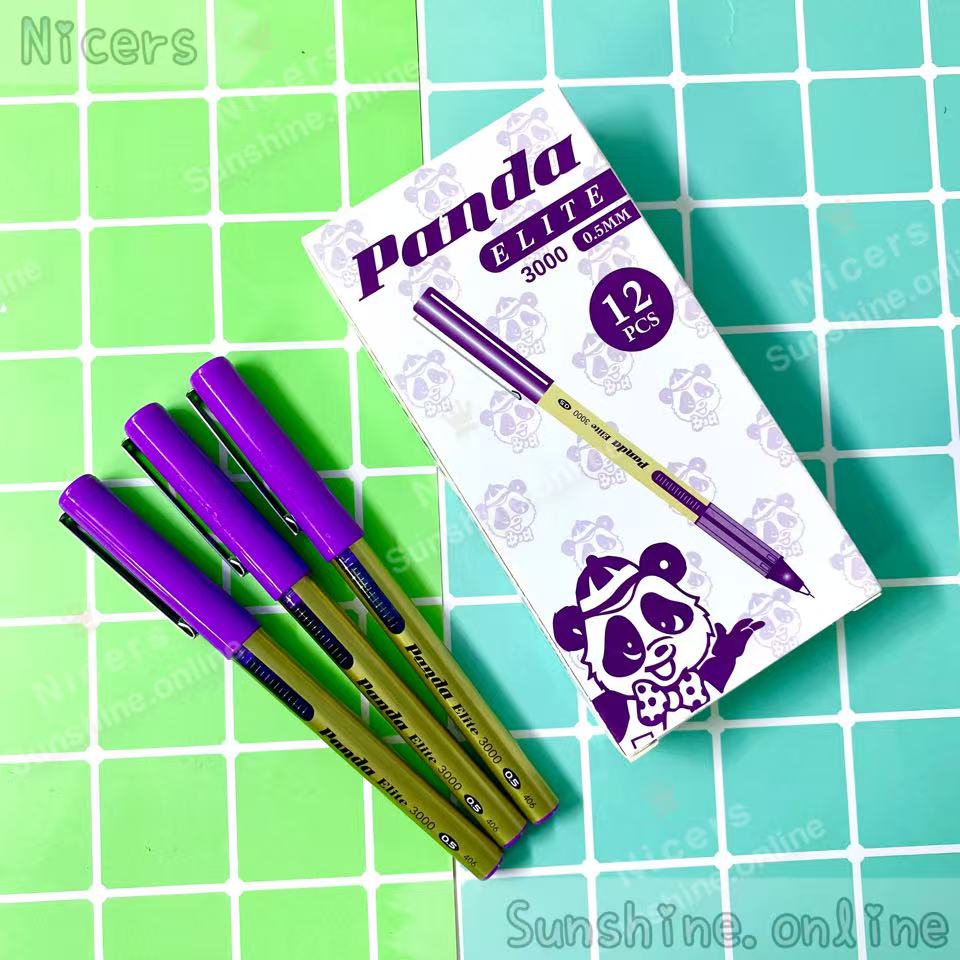 12PCS Panda Elite #3000 Ballpen 0.5mm