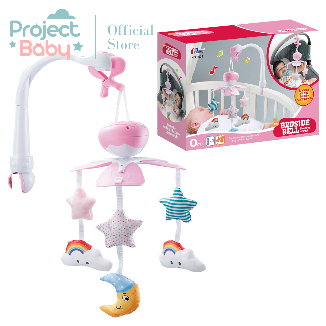 Baby Crib Cot Mobile with Music Infant Stimulation Developmental