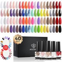 modelones 40 PCS Gel Nail Polish Set 36 Colors Gel Polish All Seasons Collection with Base & Top Coat DIY Salon Home Christmas Gifts for Women Girl