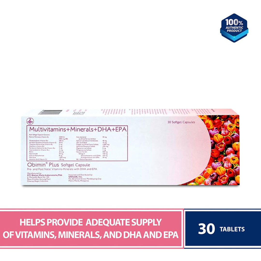 Obimin Plus 100s and 30s Prenatal Supplement Multivitamins Minerals with DHA and EPA BOX