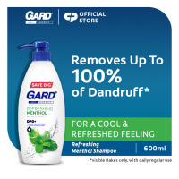 Gard Anti-Dandruff Refreshing Menthol Shampoo with Mint & Eucalyptus for Flaky Hair 600ml Pump