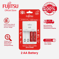 Fujitsu FCT345CEFXL(B) Basic Charger with AA Fujitsu NiMH Standard Capacity Rechargeable Battery (x2)