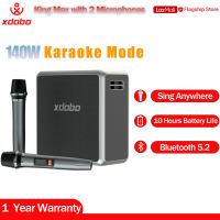 Xdobo King Max 140W Karaoke Wireless Bluetooth Speakers Deep Bass with 2pcs Microphone Speakers