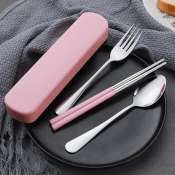 Stainless Steel Portable Cutlery Set with Box - Brand X
