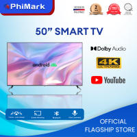 PhiMark 50” 4K Frameless Android 11 Smart LED TV  Voice Control Bluetooth DOLBY Audio ISDB-T Receiver WIFI Mirror Cast (1.5GB+8GB) PM606PH