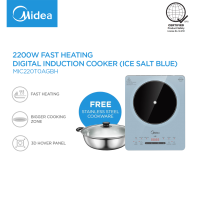 Midea 2200W Digital Induction Cooker Blue/Silver Fast Heating with Free Stainless-Steel Pot