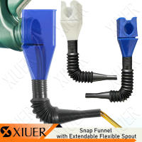 1Pc Snap Funnel with Extendable Flexible Spout Universal Flexible Car Flexible Draining Tool Snap Funnel，Plastic Funnel for Car Motorcycle Petrol Diesel Water Oil Funnel