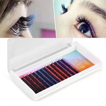 3 Types Colorful False Eyelash Extension Gradient Color Fake Eye Lashes Individual - intl