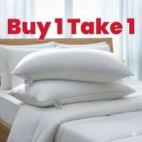 Home Bless Buy 1 Take 1 Plain White Microfiber Cotton Pillow 65x45 cm & Throw Pillows - Soft Comfortable for Bedroom Living Room