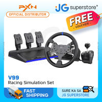 PXN V99 Racing and Driving Simulation Game Controller Set with Force Feedback Steering Wheel and Column 6+1 Gear Gear Stick Shift and Adjustable Hall Magnetic Foot Pedals for PC and Console | JG Superstore