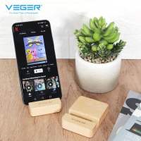 VEGER H01 Universal Use Wooden Mobile Phone Cell Phone Holder Natural Bamboo Beech Wood Portable Phone Tablets Stands On Desk Holder Universal Use Charge Station Dock for All Brands Phones iPad and Tablet PC