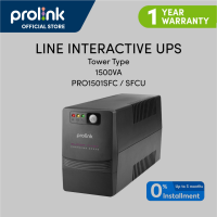 Prolink SUPER FAST CHARGING UPS Power Supply With Suge Protector PRO1501SFCU 1500VA 900Watts With Build In AVR Data Monitoring for Gaming PC/Desktop Laptop Router Synology NAS Storage 1 YEAR WARRANTY