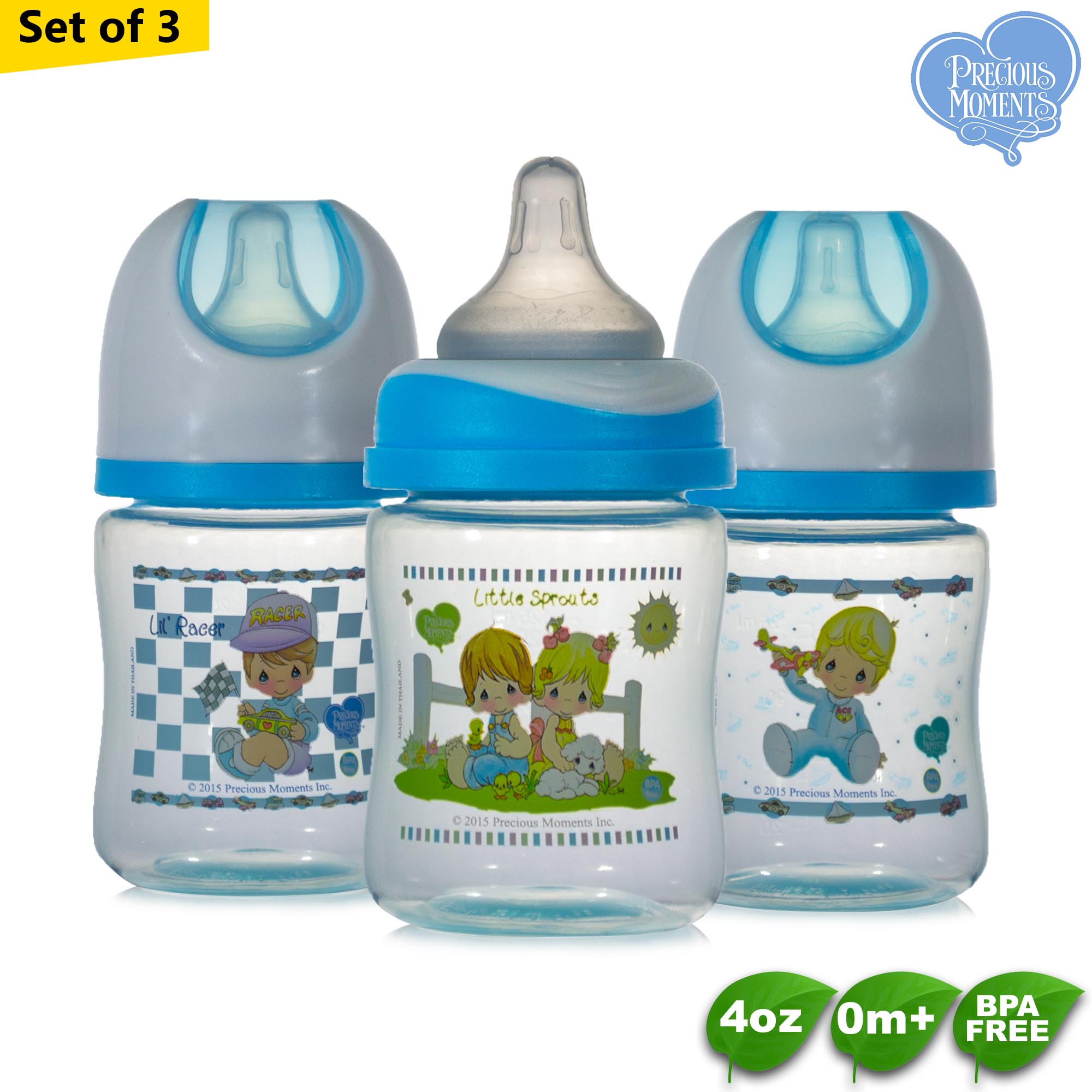 Precious Moment 4oz Wide Neck Feeding Bottle - Set of 3