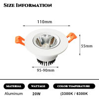 220V Indoor Lighting 45° Adjustable LED Ceiling Spot Light 5W 7W 12W 20W Led Light Fixtur for Living Room Kitchen Led COB Downlight